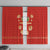 Bolivia National Emblem Window Curtain with Floral Pattern and Red Folk Design