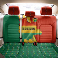 Bolivia Flag Color Back Car Seat Cover with National Crest, Andean Pattern and Condor Graphic