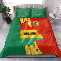 Bolivia Flag Color Bedding Set with National Crest, Andean Pattern and Condor Graphic