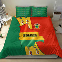 Bolivia Flag Color Bedding Set with National Crest, Andean Pattern and Condor Graphic