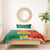 Bolivia Flag Color Bedding Set with National Crest, Andean Pattern and Condor Graphic