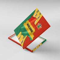 Bolivia Flag Color Canvas Wall Art with National Crest, Andean Pattern and Condor Graphic