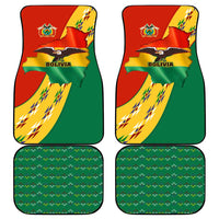 Bolivia Flag Color Car Mats with National Crest, Andean Pattern and Condor Graphic