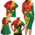 Bolivia Flag Color Family Matching Long Sleeve Bodycon Dress and Hawaiian Shirt with National Crest, Andean Pattern and Condor Graphic