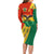 Bolivia Flag Color Family Matching Long Sleeve Bodycon Dress and Hawaiian Shirt with National Crest, Andean Pattern and Condor Graphic