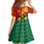 Bolivia Flag Color Family Matching Off Shoulder Maxi Dress and Hawaiian Shirt with National Crest, Andean Pattern and Condor Graphic