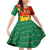 Bolivia Flag Color Family Matching Off Shoulder Short Dress and Hawaiian Shirt with National Crest, Andean Pattern and Condor Graphic