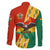 Bolivia Flag Color Family Matching Off Shoulder Short Dress and Hawaiian Shirt with National Crest, Andean Pattern and Condor Graphic