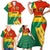 Bolivia Flag Color Family Matching Short Sleeve Bodycon Dress and Hawaiian Shirt with National Crest, Andean Pattern and Condor Graphic