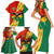 Bolivia Flag Color Family Matching Short Sleeve Bodycon Dress and Hawaiian Shirt with National Crest, Andean Pattern and Condor Graphic