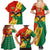 Bolivia Flag Color Family Matching Summer Maxi Dress and Hawaiian Shirt with National Crest, Andean Pattern and Condor Graphic