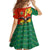 Bolivia Flag Color Kid Short Sleeve Dress with National Crest, Andean Pattern and Condor Graphic