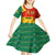 Bolivia Flag Color Kid Short Sleeve Dress with National Crest, Andean Pattern and Condor Graphic