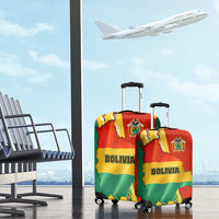Bolivia Flag Color Luggage Cover with National Crest, Andean Pattern and Condor Graphic