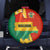 Bolivia Flag Color Spare Tire Cover with National Crest, Andean Pattern and Condor Graphic