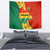 Bolivia Flag Color Tapestry with National Crest, Andean Pattern and Condor Graphic