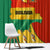 Bolivia Flag Color Window Curtain with National Crest, Andean Pattern and Condor Graphic