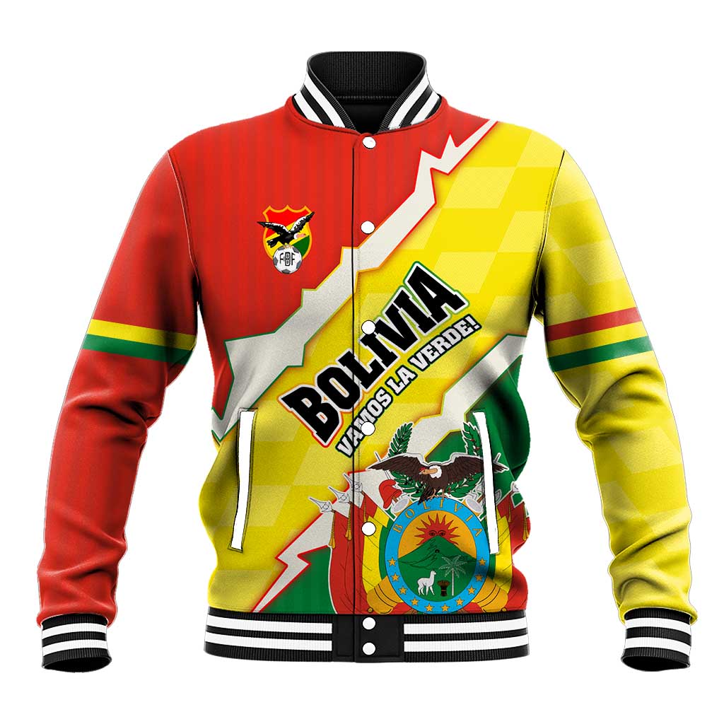 Bolivia Vamos La Verde Baseball Jacket with Flag Colors and National Football Crest