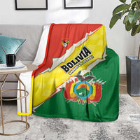 Bolivia Vamos La Verde Blanket with Flag Colors and National Football Crest