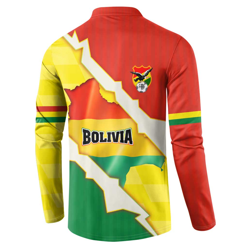 Bolivia Vamos La Verde Button Sweatshirt with Flag Colors and National Football Crest