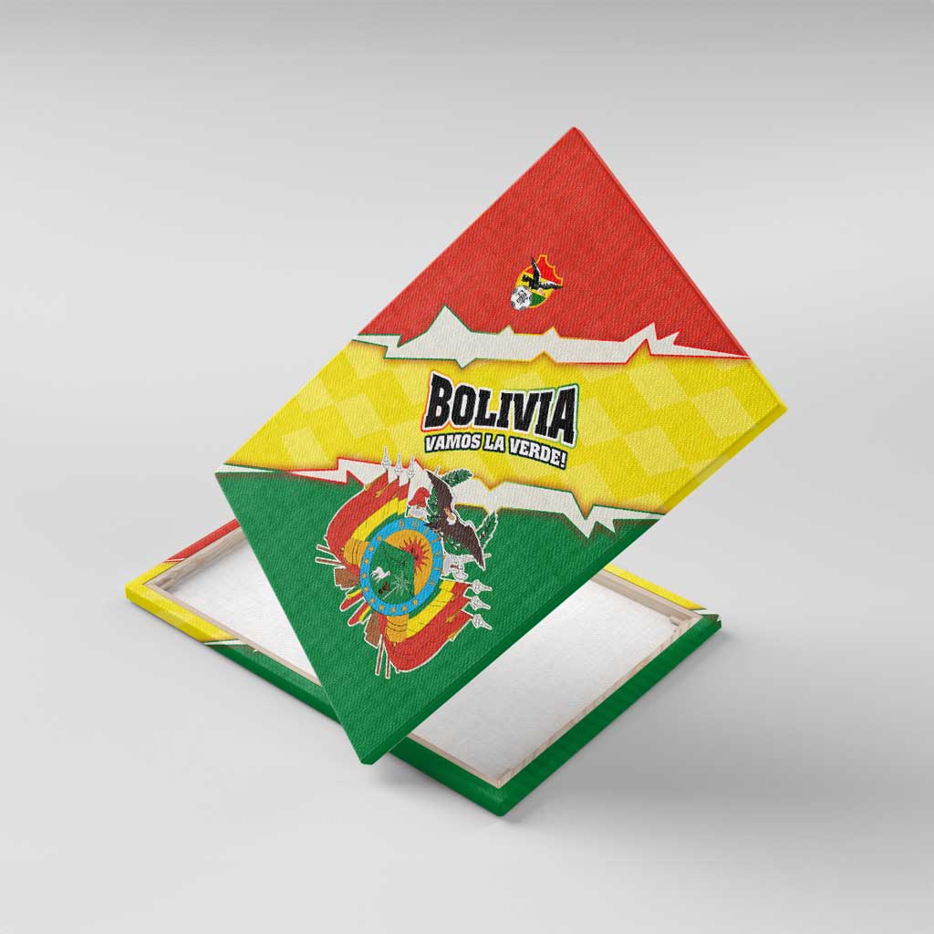 Bolivia Vamos La Verde Canvas Wall Art with Flag Colors and National Football Crest