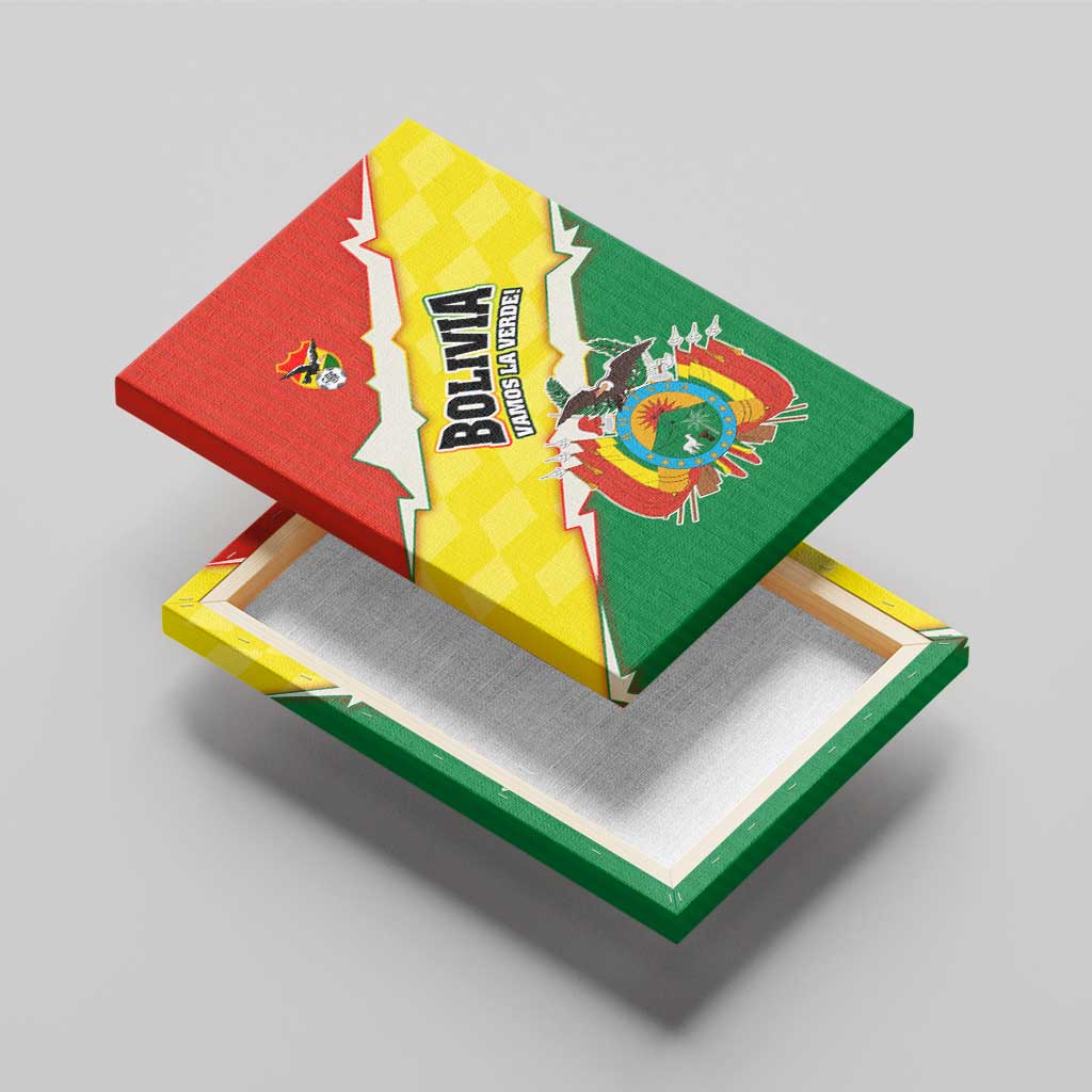 Bolivia Vamos La Verde Canvas Wall Art with Flag Colors and National Football Crest