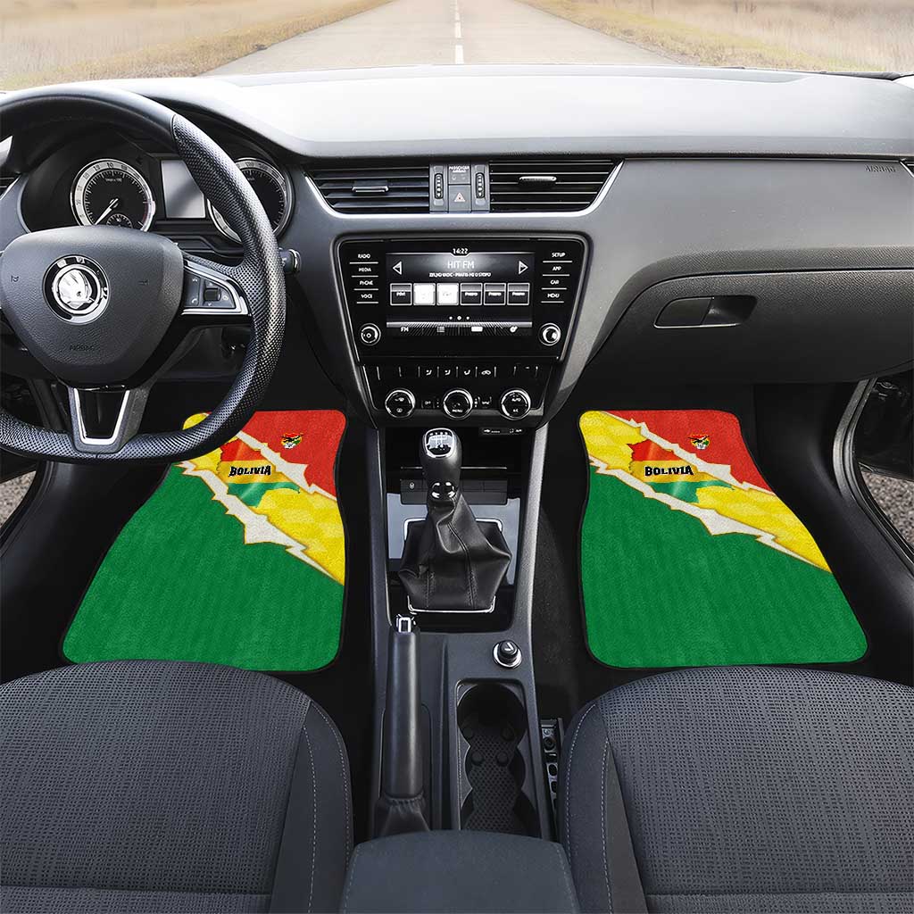 Bolivia Vamos La Verde Car Mats with Flag Colors and National Football Crest