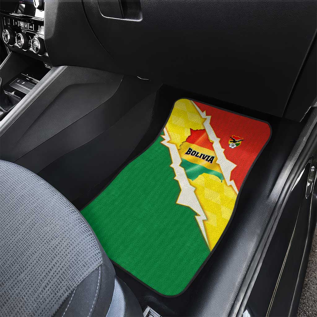 Bolivia Vamos La Verde Car Mats with Flag Colors and National Football Crest