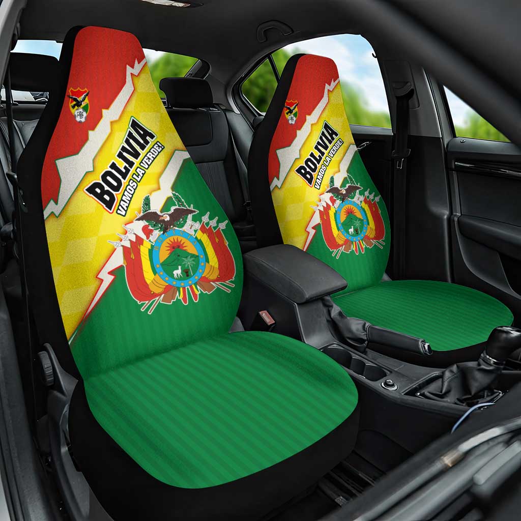 Bolivia Vamos La Verde Car Seat Cover with Flag Colors and National Football Crest
