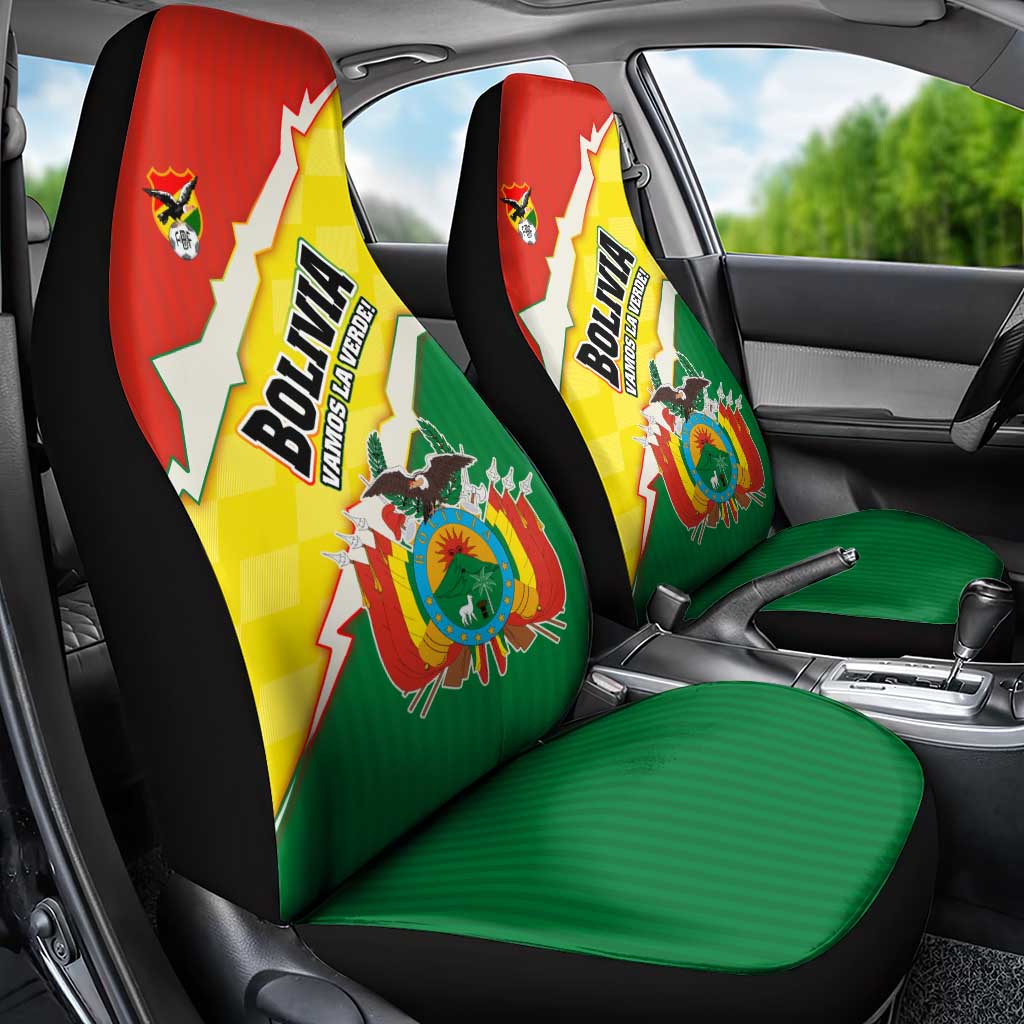 Bolivia Vamos La Verde Car Seat Cover with Flag Colors and National Football Crest