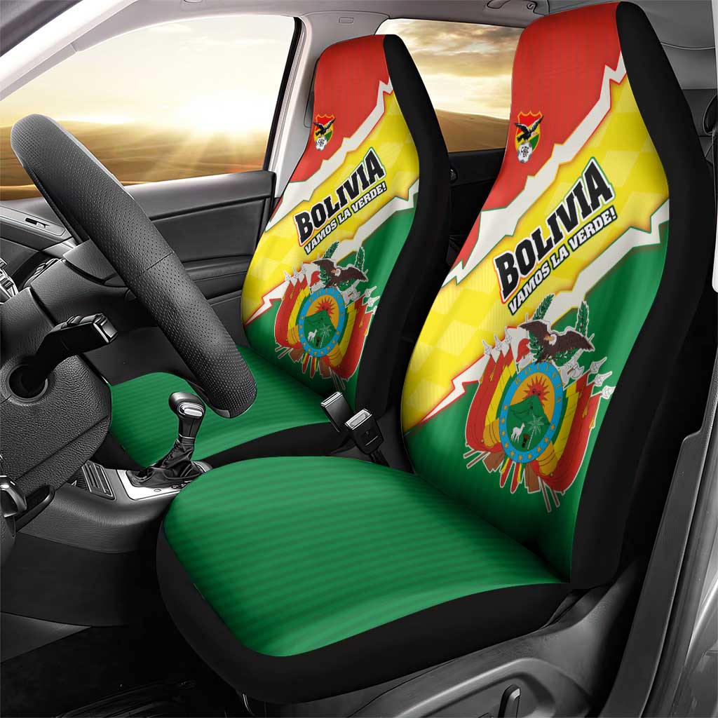 Bolivia Vamos La Verde Car Seat Cover with Flag Colors and National Football Crest