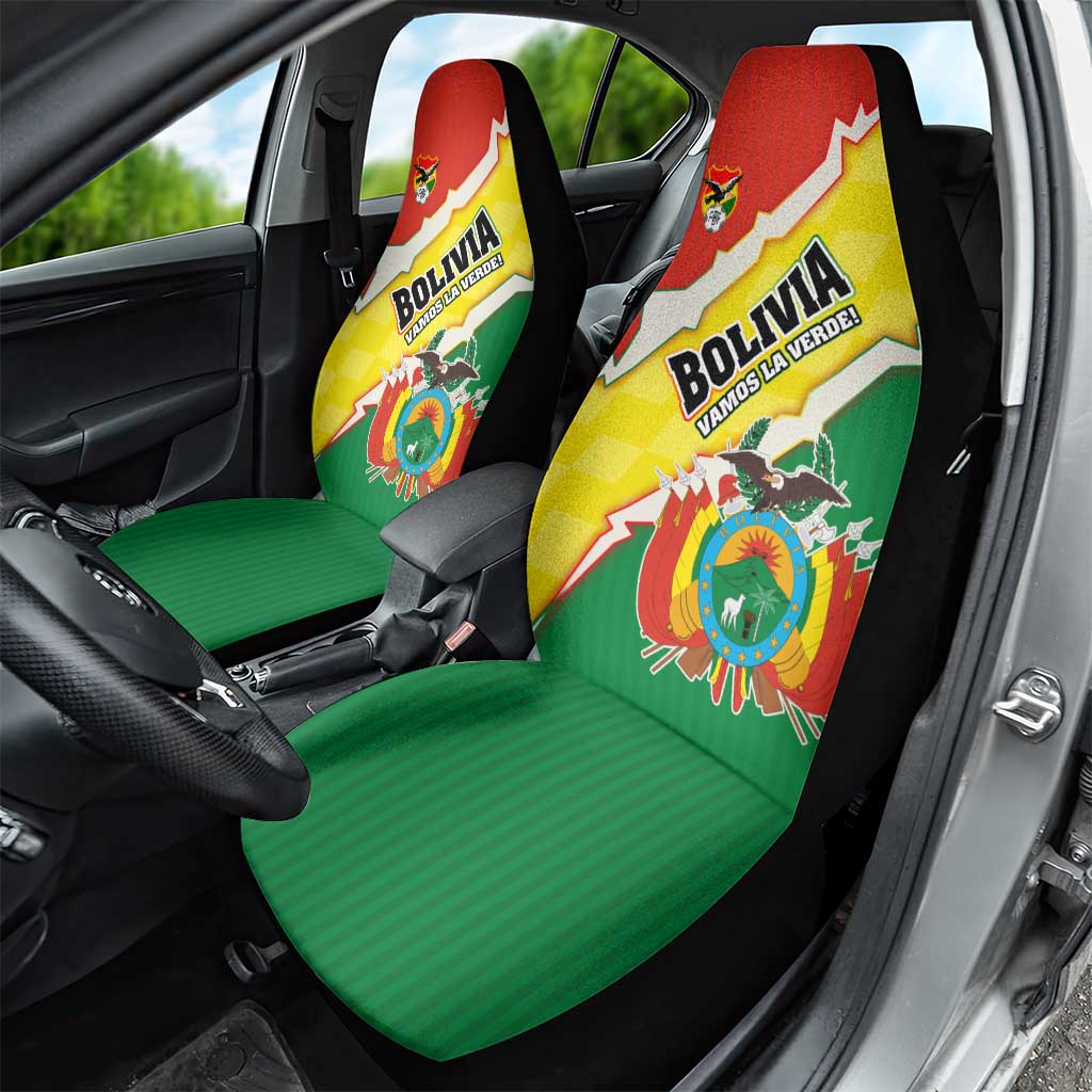 Bolivia Vamos La Verde Car Seat Cover with Flag Colors and National Football Crest