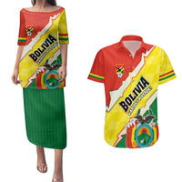 Bolivia Vamos La Verde Couples Matching Puletasi and Hawaiian Shirt with Flag Colors and National Football Crest