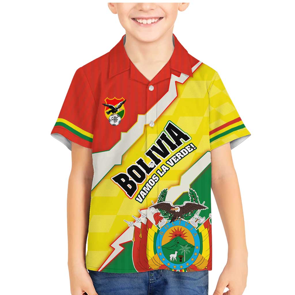 Bolivia Vamos La Verde Family Matching Mermaid Dress and Hawaiian Shirt with Flag Colors and National Football Crest