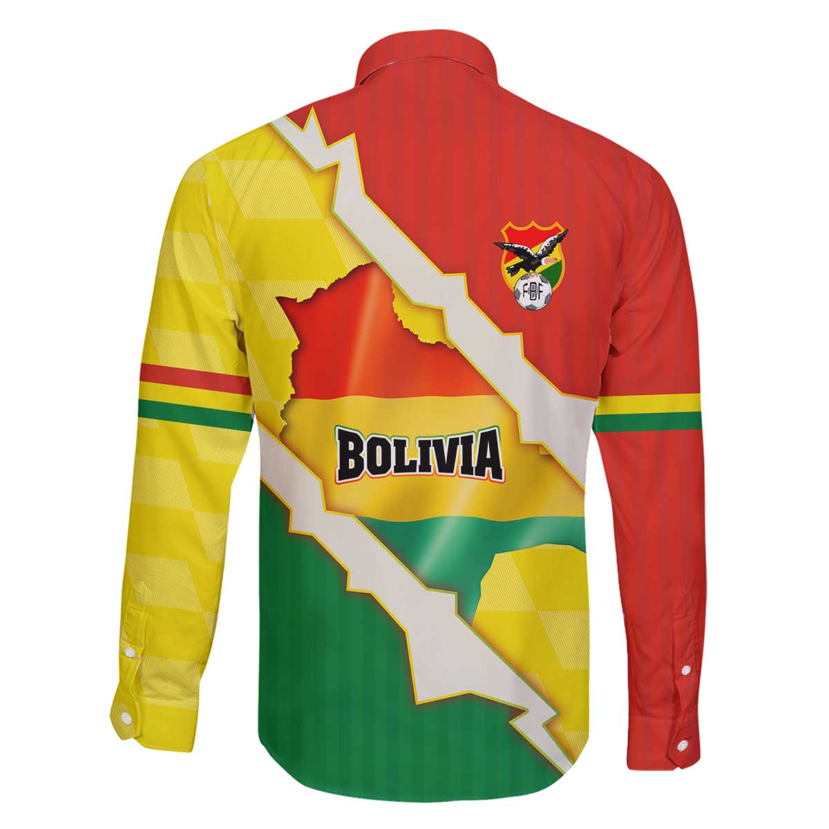 Bolivia Vamos La Verde Family Matching Off The Shoulder Long Sleeve Dress and Hawaiian Shirt with Flag Colors and National Football Crest