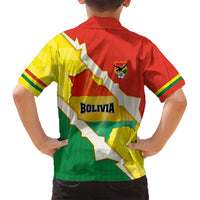 Bolivia Vamos La Verde Family Matching Off Shoulder Maxi Dress and Hawaiian Shirt with Flag Colors and National Football Crest