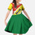 Bolivia Vamos La Verde Family Matching Off Shoulder Maxi Dress and Hawaiian Shirt with Flag Colors and National Football Crest