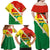 Bolivia Vamos La Verde Family Matching Off Shoulder Maxi Dress and Hawaiian Shirt with Flag Colors and National Football Crest