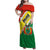 Bolivia Vamos La Verde Family Matching Off Shoulder Maxi Dress and Hawaiian Shirt with Flag Colors and National Football Crest