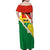 Bolivia Vamos La Verde Family Matching Off Shoulder Maxi Dress and Hawaiian Shirt with Flag Colors and National Football Crest