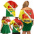 Bolivia Vamos La Verde Family Matching Off Shoulder Short Dress and Hawaiian Shirt with Flag Colors and National Football Crest