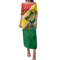 Bolivia Vamos La Verde Family Matching Puletasi and Hawaiian Shirt with Flag Colors and National Football Crest