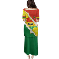 Bolivia Vamos La Verde Family Matching Puletasi and Hawaiian Shirt with Flag Colors and National Football Crest