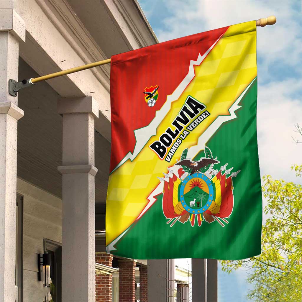 Bolivia Vamos La Verde Garden Flag with Flag Colors and National Football Crest