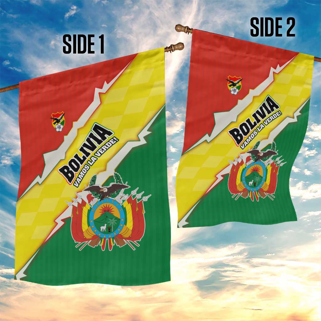 Bolivia Vamos La Verde Garden Flag with Flag Colors and National Football Crest
