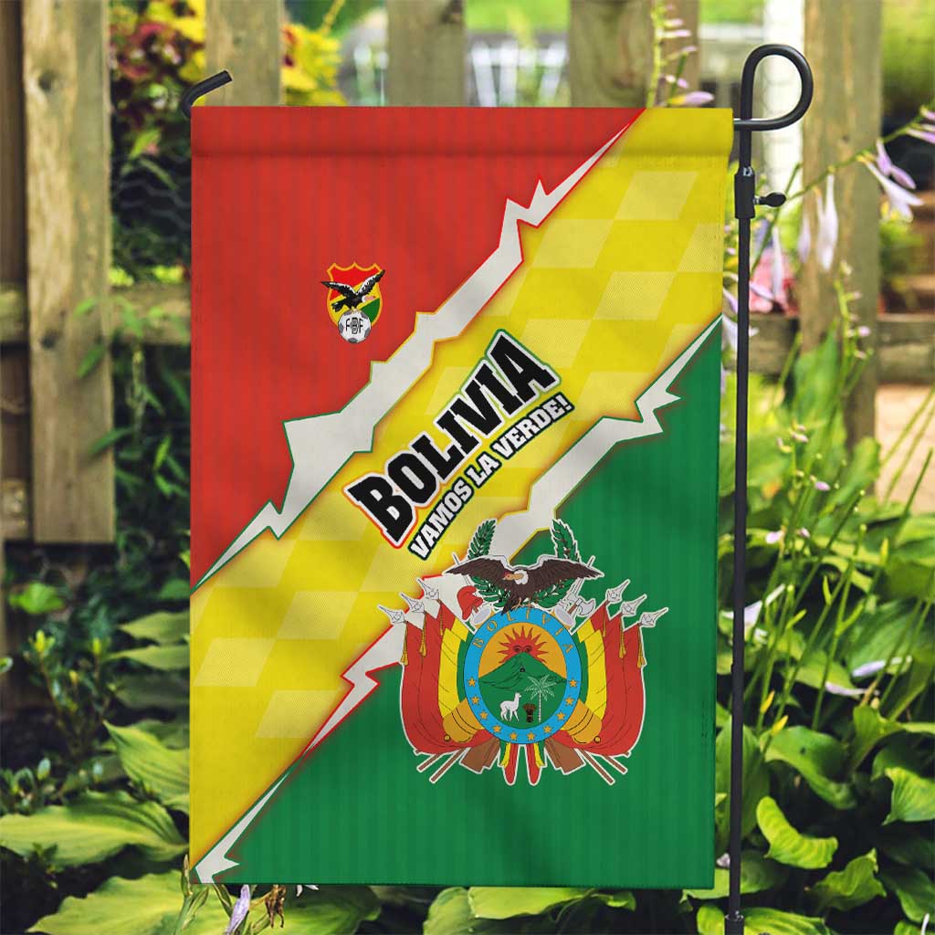 Bolivia Vamos La Verde Garden Flag with Flag Colors and National Football Crest