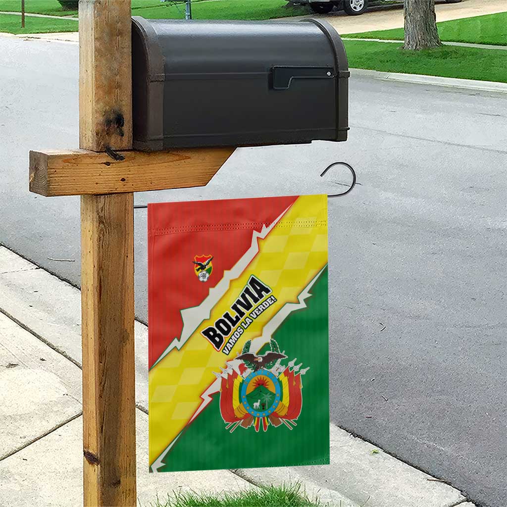 Bolivia Vamos La Verde Garden Flag with Flag Colors and National Football Crest