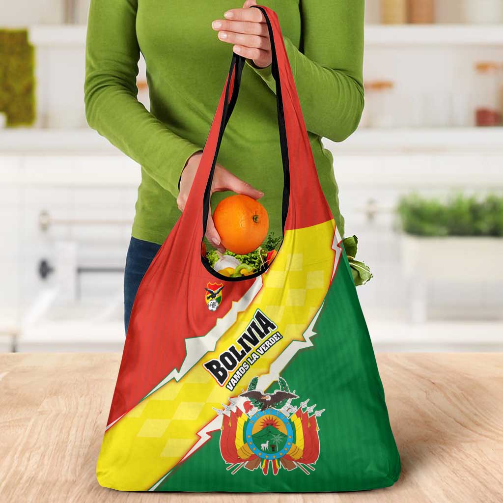 Bolivia Vamos La Verde Grocery Bag with Flag Colors and National Football Crest
