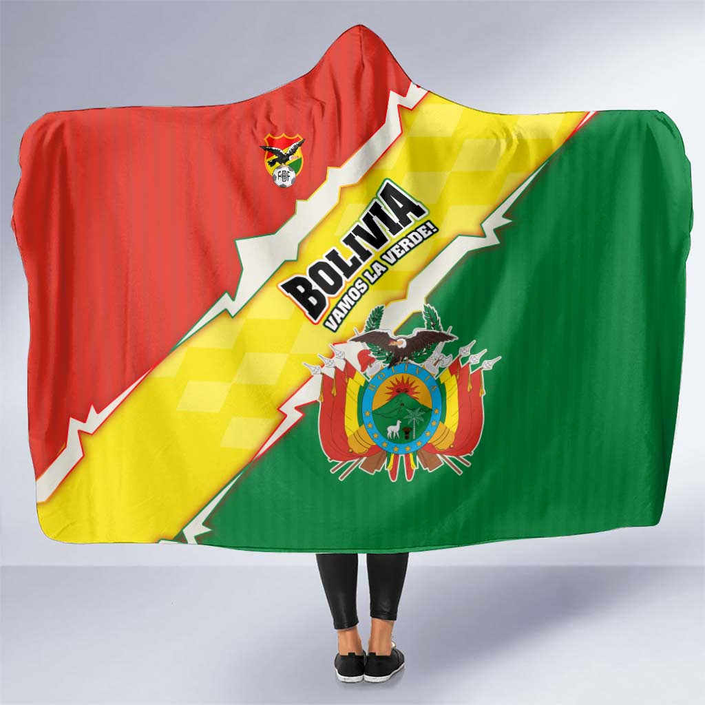 Bolivia Vamos La Verde Hooded Blanket with Flag Colors and National Football Crest