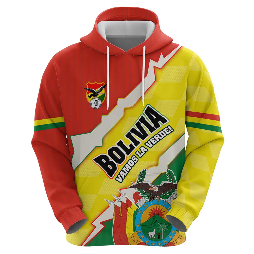 Bolivia Vamos La Verde Hoodie with Flag Colors and National Football Crest